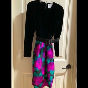 Donna Morgan black and multi party dress. Size 6.